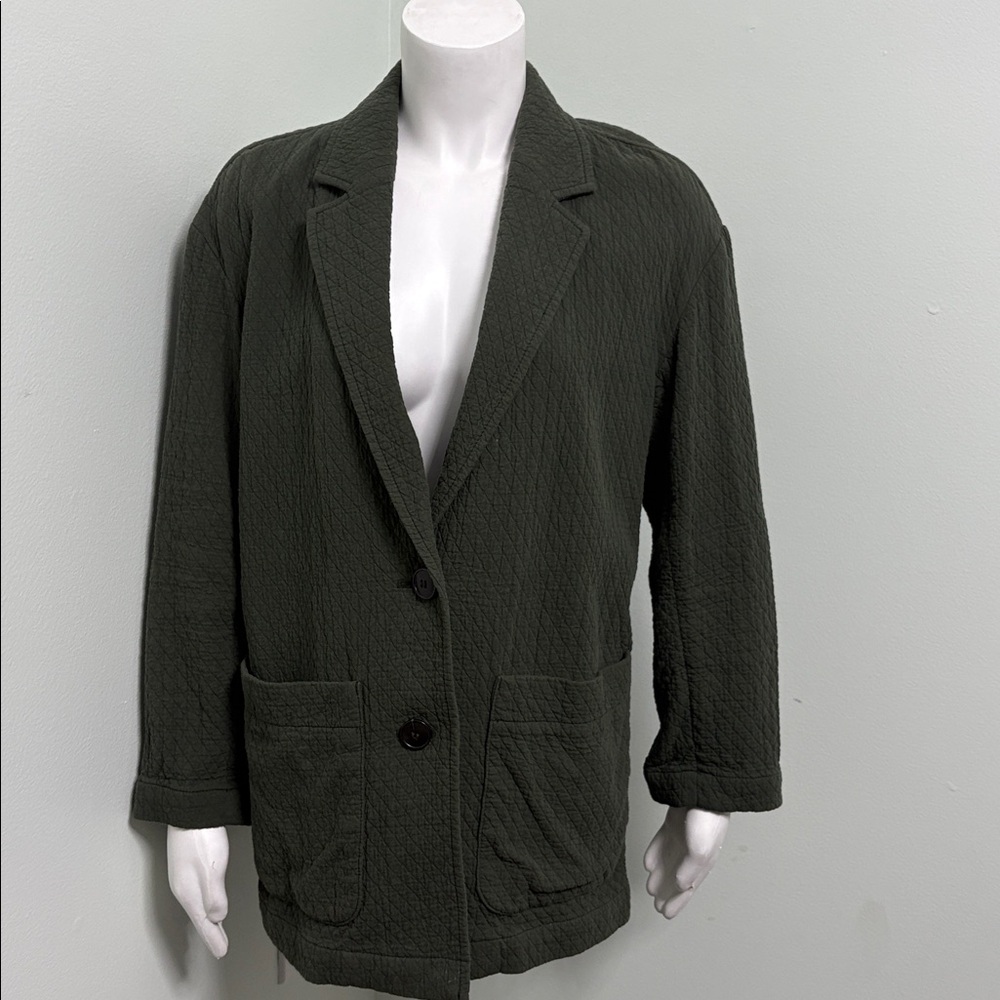Madewell Shaw Olive Green Diamond Jacquard Blazer Womens Small - Picture 7 of 13